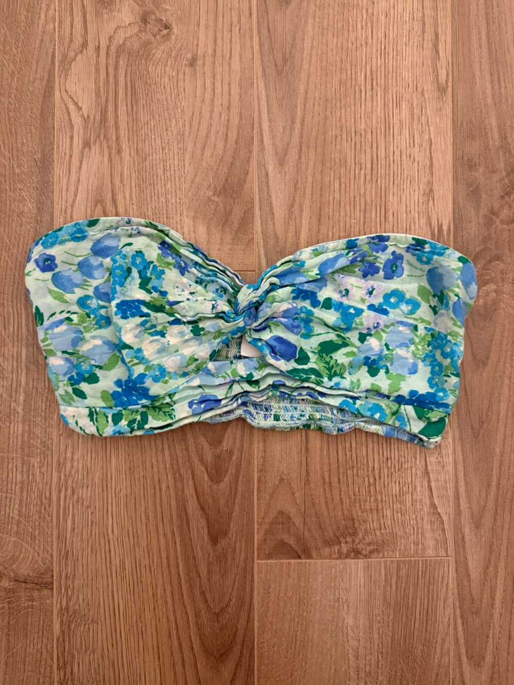 Floral Blue & Green Tube Top